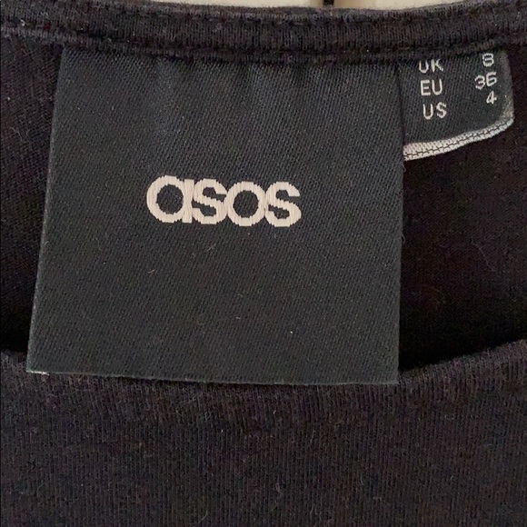 ASOS black mini dress with lace-like cutout detail - Picture 5 of 7